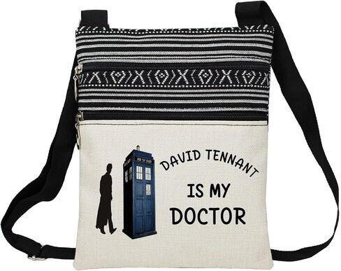 Who TV Show Messenger Bag Small Ethnic Pattern Printed Adjustable Strap Crossbody Zipper Bag David Tennant Is My Doctor Phone Bag Wallet Cute Shoulder Handbag for Women in Kuwait