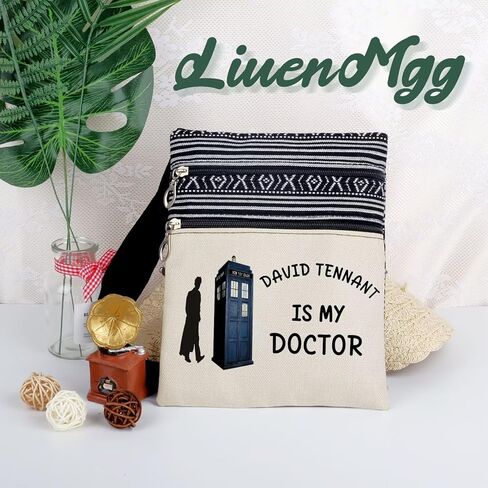 Who TV Show Messenger Bag Small Ethnic Pattern Printed Adjustable Strap Crossbody Zipper Bag David Tennant Is My Doctor Phone Bag Wallet Cute Shoulder Handbag for Women in Kuwait