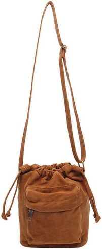 Jeelow Small Canvas Bucket Crossbody Cellphone Bags Drawstring Purses For Men Women in Saudi Arabia