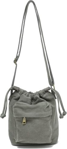 Jeelow Small Canvas Bucket Crossbody Cellphone Bags Drawstring Purses For Men Women in Saudi Arabia