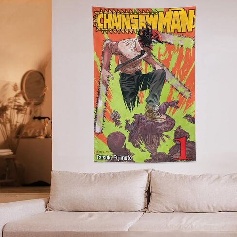 Tapestry Chainsaw Man Denji Tapestries Wall Room Decor Comic Manga Anime40"x60" in Saudi Arabia