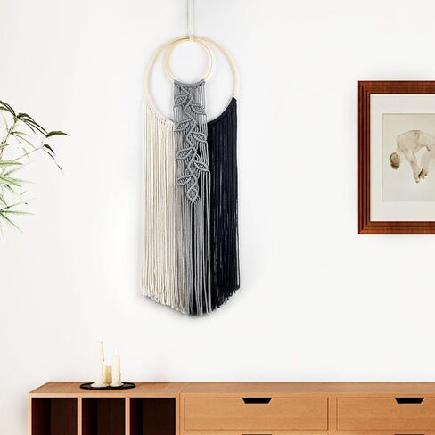 LB Boho Macrame Wall Hanging, Colorful Tapestry Wall Hanging Decor Handmade Yarn Dream Catcher Boho Macrame Decor for Living Room Apartment Office Backdrop,10X30 Inch in Saudi Arabia