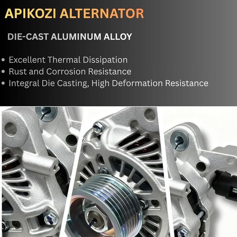 11176N مولد كهربائي جديد مناسب لـ 2006-2011 Honda Civic 1.8L L4، 80A 12V، 7-Groove Pulley، OE # 11176، 31100RNAA01، 31100RNAA01RM، 31100RNAA012M2، AHGA67، A002TC1391، SB347 in Kuwait