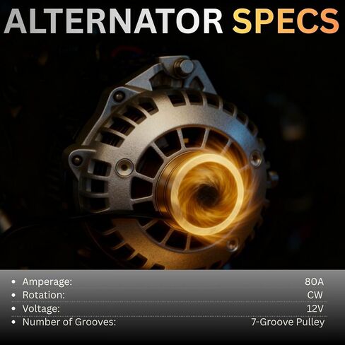 11176N مولد كهربائي جديد مناسب لـ 2006-2011 Honda Civic 1.8L L4، 80A 12V، 7-Groove Pulley، OE # 11176، 31100RNAA01، 31100RNAA01RM، 31100RNAA012M2، AHGA67، A002TC1391، SB347 in Kuwait