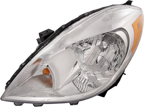 HEADLIGHTSDEPOT Headlight Compatible with Nissan Versa 2012-2014 Sedan Left Driver Side Halogen Headlamp with Chrome Housing and Bulb in Kuwait