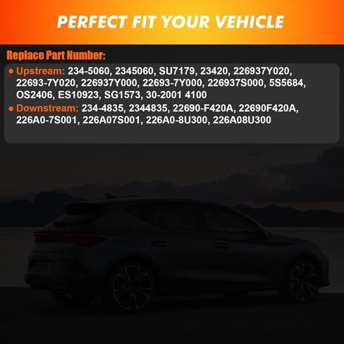 2004-2006 Oxygen Sensors Upstream Downstream Compatible for Nissan Armada 2005-2006, Titan 04-06, for Infiniti QX56 2004-2006 5.6L V8 Replace 234-4835, 234-5060 in Kuwait