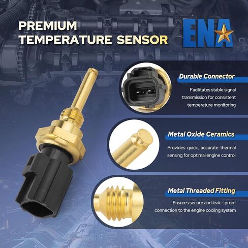 ENA Cylinder Head Temperature Sensor Compatible with Ford Lincoln Mercury F150 F250 Super Duty F650 Explorer Taurus X 3.0L 3.5L 4.0L 4.6L 5.4L 6.8L V6 V8 V10 2010 2011 2012 2013 2014 Replaces TS605 in Kuwait