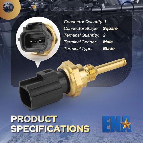 ENA Cylinder Head Temperature Sensor Compatible with Ford Lincoln Mercury F150 F250 Super Duty F650 Explorer Taurus X 3.0L 3.5L 4.0L 4.6L 5.4L 6.8L V6 V8 V10 2010 2011 2012 2013 2014 Replaces TS605 in Kuwait