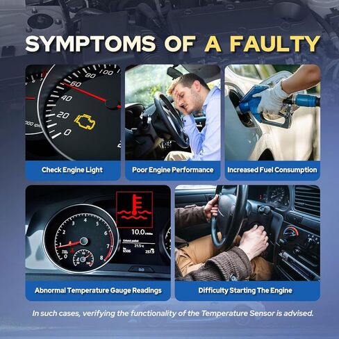 ENA Cylinder Head Temperature Sensor Compatible with Ford Lincoln Mercury F150 F250 Super Duty F650 Explorer Taurus X 3.0L 3.5L 4.0L 4.6L 5.4L 6.8L V6 V8 V10 2010 2011 2012 2013 2014 Replaces TS605 in Kuwait