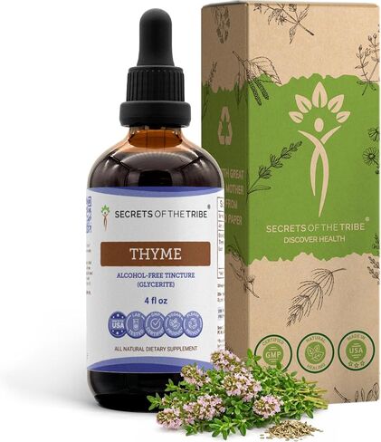 أسرار القبيلة - مستخلص سائل خالٍ من الكحول من الزعتر، مكمل صبغة أوراق الزعتر (الزعتر الشائع) المجففة (4 أونصة سائلة) in Kuwait