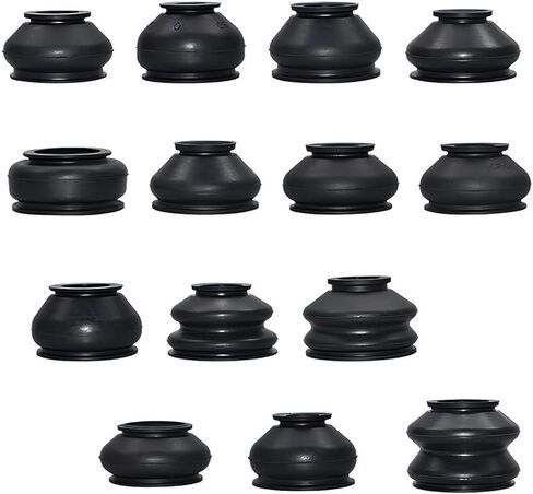 14 قطعة من أحذية قضيب الربط، غطاء غبار مطاطي مقاوم للماء لرأس المفصل، طقم غطاء واقٍ لختم نهاية قضيب المسار، عالمي لملحقات أجزاء توجيه تعليق السيارة (أسود) in Kuwait