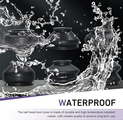 14 قطعة من أحذية قضيب الربط، غطاء غبار مطاطي مقاوم للماء لرأس المفصل، طقم غطاء واقٍ لختم نهاية قضيب المسار، عالمي لملحقات أجزاء توجيه تعليق السيارة (أسود) in Kuwait