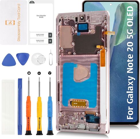 OLED Galaxy Note 20 N980 N981 6.7"+Mystic Gray Frame LCD Screen Replacement for Samsung Galaxy Note 20 4G/5G Display Touch Digitizer Assembly(Fingerprint Support) in Saudi Arabia