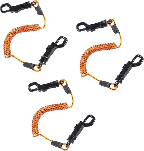 Ergodyne Squids 3152 Coiled Lanyard Tether - Dual Swivel Hook Attachment Ends, 2 lbs in Kuwait