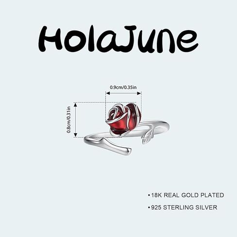 خاتم زهرة الورد لعيد الحب لها خاتم زهرة من الفضة الإسترليني عيار 925 خواتم مفتوحة هدية عيد الحب للنساء in Kuwait