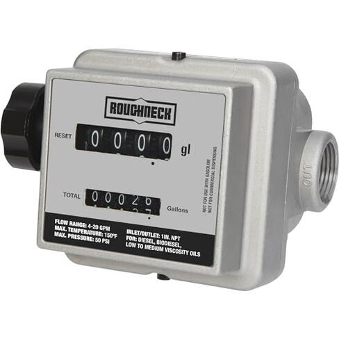 Roughneck Mechanical Fuel Meter - 4-20 GPM, 1in. Inlet/Outlet in Kuwait