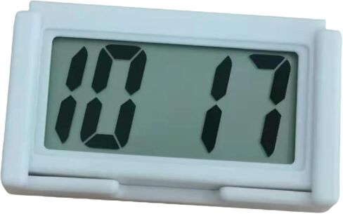 ساعة رقمية للوحة قيادة السيارة باللون الأبيض، ساعة لاصقة للسيارة مع وقت LCD ضخم، عصا صغيرة للسيارات على الساعة لإضاءة لوحة قيادة السيارة والشاحنة (ZS380) in Saudi Arabia