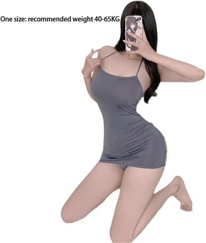 1 Pack Ladies' Sexy Hollow Out Hip Hugging Dress, Suspender U-Shaped Backless Dress, Suitable for Wedding and Honeymoon Travel Grey in Saudi Arabia