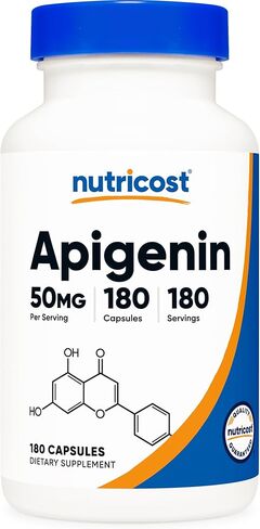 Nutricost Apigenin 50mg, 180 Capsules - Non-GMO, Gluten Free, Vegan in Kuwait