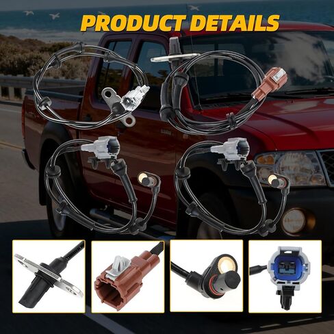 ABS Wheel Speed Sensor Front Rear Driver and Passenger Side Compatible with NIS-san Frontier 2005-2013/2016-2019,2.5L 4.0L,4PC ABS Sensor Replace 47901-EA005 47910-EA025 47900-EA005 in Kuwait