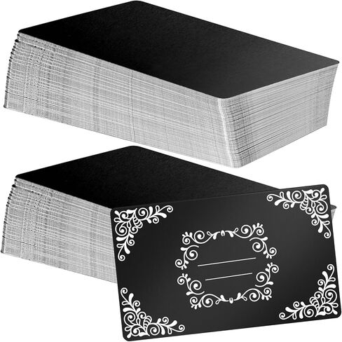 weparmeety 100 Pcs Metal Engraving Blanks Colorful Aluminum Sheet Laser Engraving Business Card Multipurpose DIY Gift Cards 86 x 54 x 0.21 mm（Black and Matte Black) in Kuwait