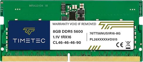 Timetec 32GB KIT(2x16GB) DDR5 4800MHz PC5-38400 Unbuffered Non-ECC 1.1V CL40 1Rx8 Single Rank 262 Pin SODIMM Laptop Memory RAM Module Upgrade (32GB KIT(2x16GB)) in Kuwait