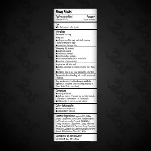 دراجون بومادا، أقصى قدر من القوة - تخدير الألم وتخفيف الألم طويل الأمد بدون فوضى مع ليدوكائين رول، 2.5 أونصة، شفاف، GEN60434 in Kuwait