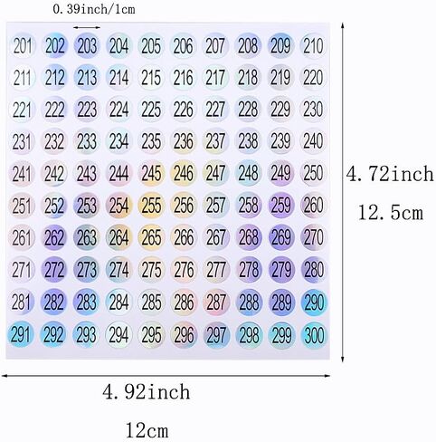 21 Sheets 1 to 300 Mini Number Stickers Small Round Labels Consecutive Number Self Adhesive Stickers for Marking Numbering Tool in Saudi Arabia