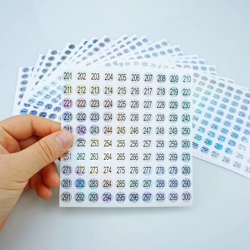 21 Sheets 1 to 300 Mini Number Stickers Small Round Labels Consecutive Number Self Adhesive Stickers for Marking Numbering Tool in Saudi Arabia