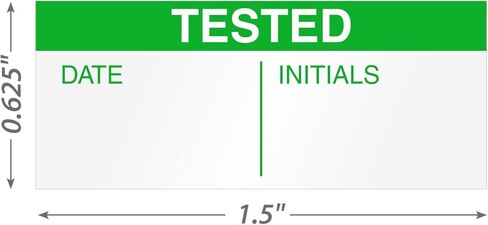SmartSign Tested Calibration Labels - Pack of 140, Write-on Vinyl Labels, 0.625 x 1.5 inch, Screen Printed, Green and White, Made in USA in Kuwait
