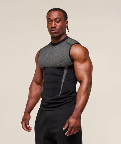 Men's Sleeveless Compression Workout Shirt - Lightweight Athletic Moisture-Wicking Muscle Tank Top for Gym and Training in Saudi Arabia