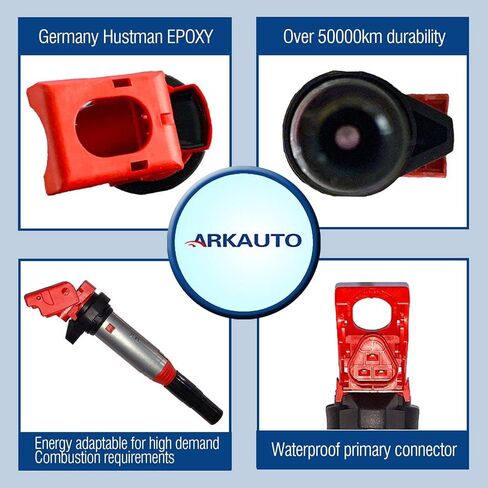 8PCS ARKAUTO HIGH ENERGY RED TOP DELPHI TYPE IGNITION COIL UF667 12138616153 FOR BMW 5 6 7 8 SERIES X5 X6 X7 & M POWER N62 N63 S63 E&F&G SERIES CHASSIS 4.0 4.0T 4.4T 4.8 V8 in Saudi Arabia