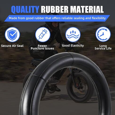 EBike 20x4.0 أنبوب داخلي عالي التحمل 2 قطعة متوافق مع Ridstar Q20/Q20 Pro Lite Macfox X1S X2 Super73 E-Bike، أمامي/خلفي من المطاط الممتاز بصمام سميك للغاية ساق جميع التضاريس in Saudi Arabia