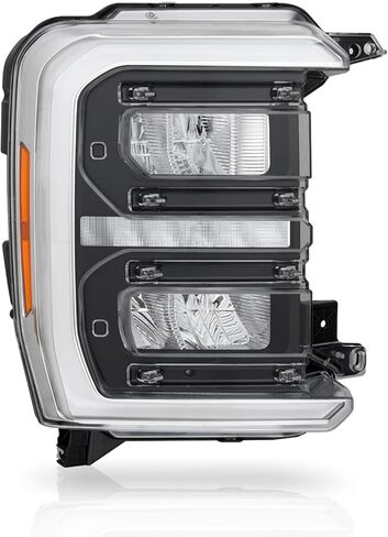 AKKON - Fits 2023-2025 Ford F250 F350 SuperDuty Full LED Black Headlight Passenger Right w/LED Reflector Tube DRL Running in Kuwait
