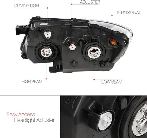 For 2009 2010 2011 2012 2013 2014 2015 2016 2017 2018 2019 2020 Journey Headlight Assembly Compatible with 2009-2018 Dodge Journey Clear Lens Chrome Housing Amber Reflector Headlamp Replacement in Kuwait