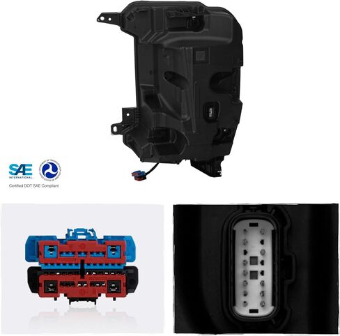 AKKON - Fits 2023-2025 Ford F250 F350 SuperDuty Full LED Black Headlight Passenger Right w/LED Reflector Tube DRL Running in Kuwait