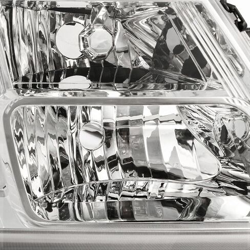 For 2009 2010 2011 2012 2013 2014 2015 2016 2017 2018 2019 2020 Journey Headlight Assembly Compatible with 2009-2018 Dodge Journey Clear Lens Chrome Housing Amber Reflector Headlamp Replacement in Kuwait