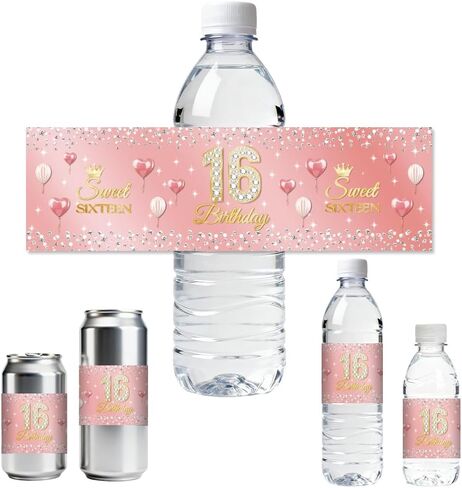 ANATTASOUL 30pcs Water Bottle Labels Happy Birthday with Farm Animal Waterproof Sticker, 8.51" x 2.51" Rectangle Water Bottle Wraps Sticker for Birthday, Anniversary, Party, Event in Kuwait