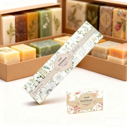 wootile 90pcs Handmade Soap Wrapper 9 Style Vintage Flower Soap Wrapper Tape Handmade Crafts Band Label with Sticker for Sleeves Covers Christmas Homemade Soaps Gift Wrapping in Saudi Arabia
