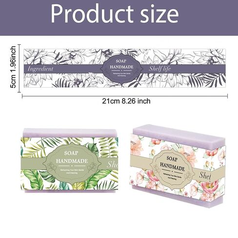 wootile 90pcs Handmade Soap Wrapper 9 Style Vintage Flower Soap Wrapper Tape Handmade Crafts Band Label with Sticker for Sleeves Covers Christmas Homemade Soaps Gift Wrapping in Saudi Arabia