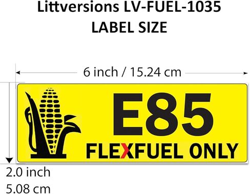 5 عبوات من ملصقات الوقود المرنة للإيثانول E85 - ملصقات تعريف الوقود مقاس 6 × 2 بوصة - فينيل مقاوم للطقس لخزانات الوقود والجرارات والحفارات ومعدات البناء in Kuwait