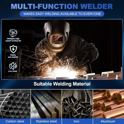 Filling 155amp Mig Welder ، 110 فولت Flux Core Flux MIG/LIFT TIG/Stick 3-in-1 GRAGE LED DIGINT DISPLAND MACHER in Saudi Arabia