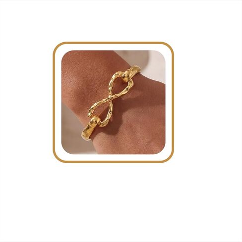 Moodear Chunky Gold Bangle Bracelets for Women – 14K Gold Plated Statement Cuff Bracelet, Trendy Fashion Jewelry Bangles Gifts for Her in Kuwait