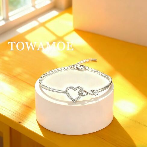 Infinity Heart Love Bracelet for Daughter, Forever Connected Bracelet Stainless Steel Birthday Graduation Jewelry Gifts to Daughter from Mum in Kuwait