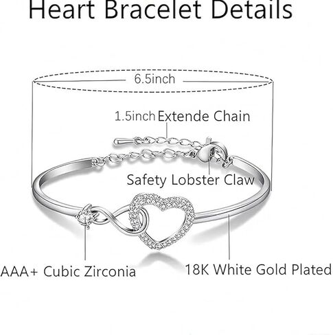 Infinity Heart Love Bracelet for Daughter, Forever Connected Bracelet Stainless Steel Birthday Graduation Jewelry Gifts to Daughter from Mum in Kuwait