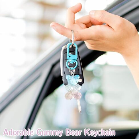 Adorable Gummy Bear Keychain–Resin Gummy Bear Charms,Candy Color Bag Charm,Stylish Accessories for Women|Backpack Decor,Purse Handbag Pendant Ornament (Set of 10) in Kuwait