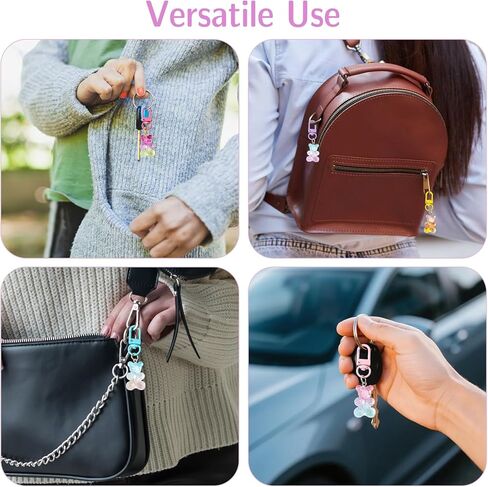 Adorable Gummy Bear Keychain–Resin Gummy Bear Charms,Candy Color Bag Charm,Stylish Accessories for Women|Backpack Decor,Purse Handbag Pendant Ornament (Set of 10) in Kuwait