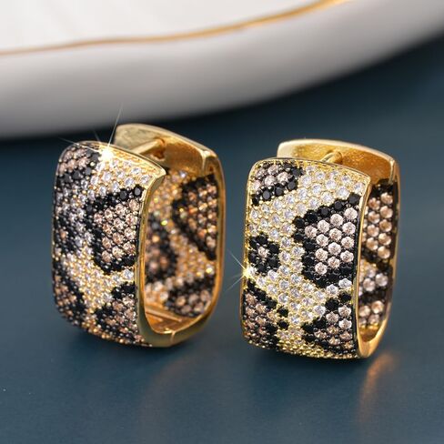 Novel Leopard Print Hoop Earrings for Women Charming Brilliant Jewelry in Saudi Arabia