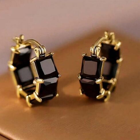 Luxury Trendy Princess CZ Hoop Earrings for Women Fashion Jewelry in Saudi Arabia