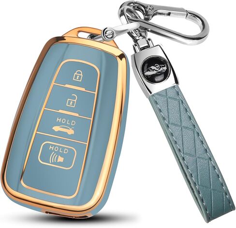 for Toyota RAV4 Key Fob Cover with Keychain, Soft TPU Key Shell Compatible with Toyota 4Runner Camry RAV4 Highlander Avalon C-HR Corolla GT86 Premium (Silver/Pink) in Kuwait